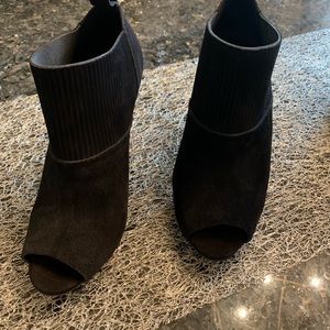 Black peep toe bootie